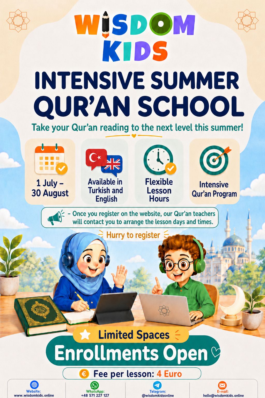 Wisdom Kids Intensive Summer Quran School promotional image